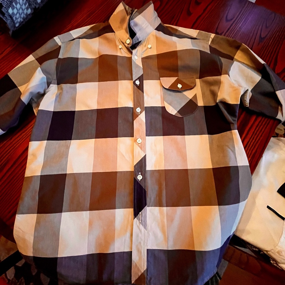 Original Aquascutum London Large Check Dress Shirt